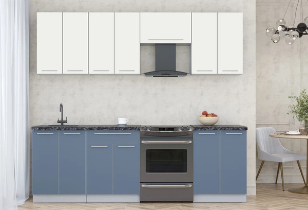 Изображение товара Кухонный гарнитур Интерлиния Мила Пластик 2.4 А (зефирный/арктический/кастилло темный)