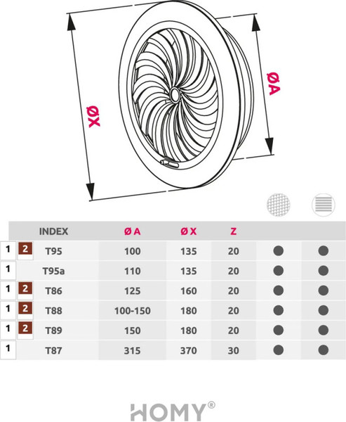 Изображение товара Решетка вентиляционная Awenta Classic T86CZ (черный)