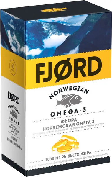 Изображение товара Жирные кислоты Fjord Норвежская Омега-3 (60капсул)