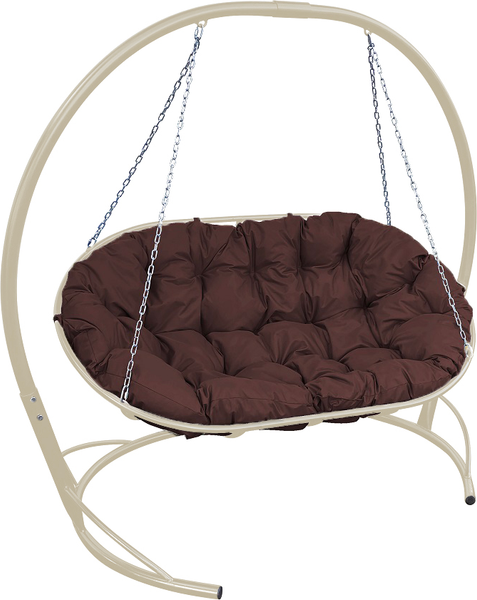 Изображение товара Диван подвесной M-Group Мамасан / 12120505 (бежевый/коричневая подушка)