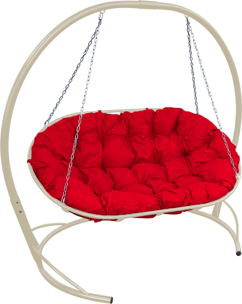 Изображение товара Диван подвесной M-Group Мамасан / 12120506 (бежевый/красная подушка)