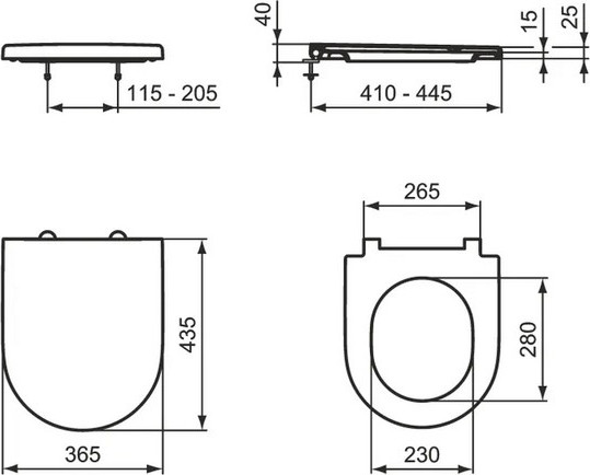 Изображение товара Сиденье для унитаза Ideal Standard Ellisse T569701 (с крышкой)