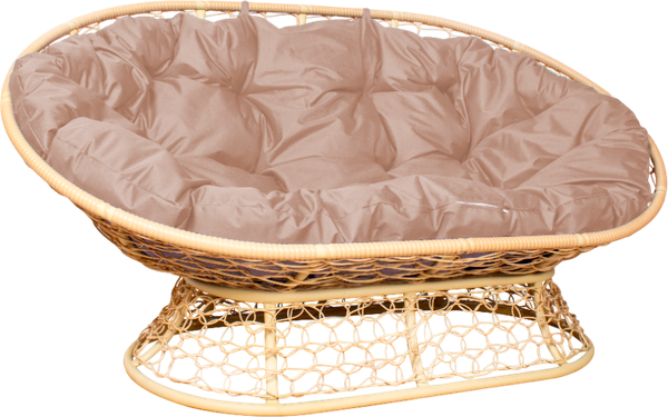 Изображение товара Диван садовый M-Group Мамасан / 12850501 (бежевый ротанг/бежевая подушка)