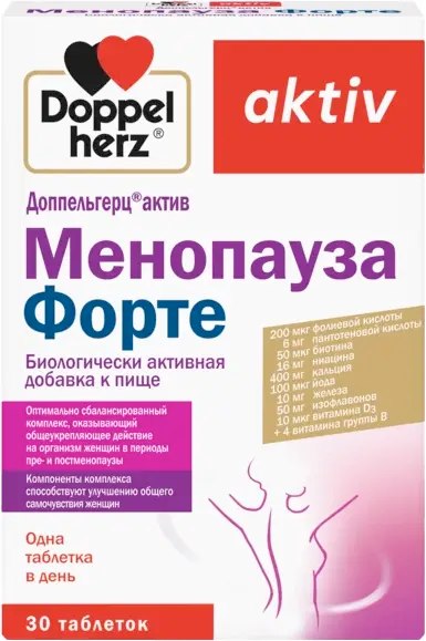 Изображение товара Комплексная пищевая добавка Doppelherz Актив Менопауза Форте (30таблеток)