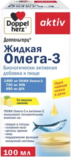 Изображение товара Жирные кислоты Doppelherz Актив Омега-3 Жидкая (100мл)