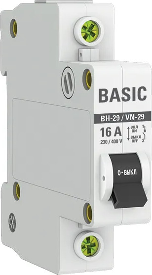 Изображение товара Выключатель нагрузки EKF Basic 1P 16А ВН-29 / SL29-1-16-bas