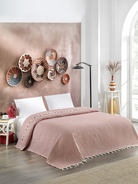 Изображение товара Покрывало METEOR Devone с бахромой 200x230 (12309 терракотовый)