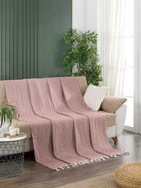 Изображение товара Покрывало METEOR Devone с бахромой 200x230 (12309 терракотовый)