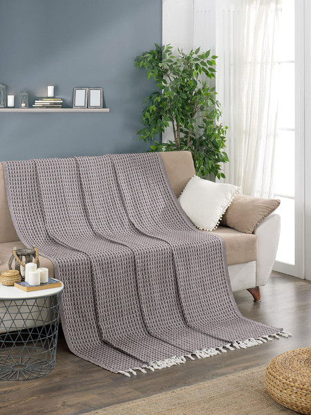 Изображение товара Покрывало METEOR Devone с бахромой 200x230 (12309 коричневый)