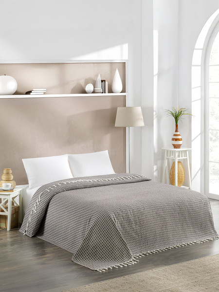 Изображение товара Покрывало METEOR Devone с бахромой 200x230 (12309 коричневый)