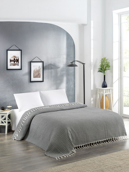 Изображение товара Покрывало METEOR Devone с бахромой 200x230 (12309 черный)