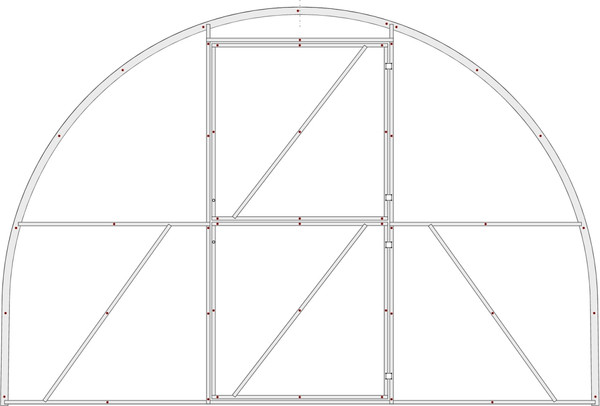 Изображение товара Теплица ИМпласт Атлант 3х8 дуги 40х20 шаг 67 / 15325 (с сотовым поликарбонатом)