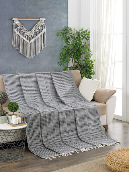 Изображение товара Покрывало METEOR Devone с бахромой 200x230 (12309 антрацит)