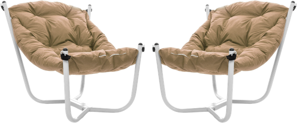 Изображение товара Комплект кресел садовых M-Group Чил / 29360101 (2шт, белый/бежевая подушка)