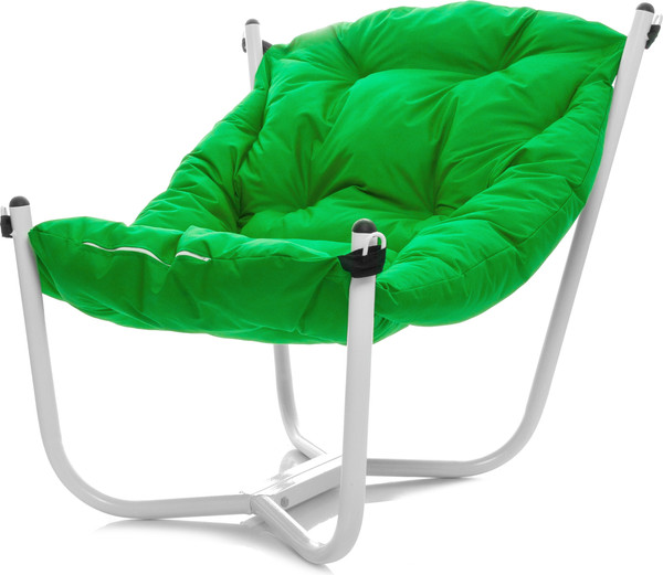 Изображение товара Комплект кресел садовых M-Group Чил / 29360104 (2шт, белый/зеленая подушка)