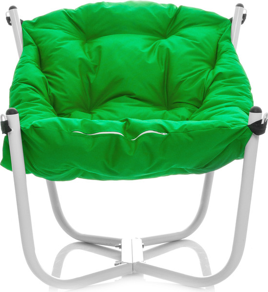 Изображение товара Комплект кресел садовых M-Group Чил / 29360104 (2шт, белый/зеленая подушка)