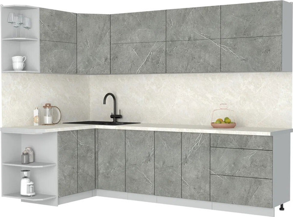 Изображение товара Кухонный гарнитур Интерлиния Мила Матте 1.5x2.8 А (керамика/керамика/опал светлый)