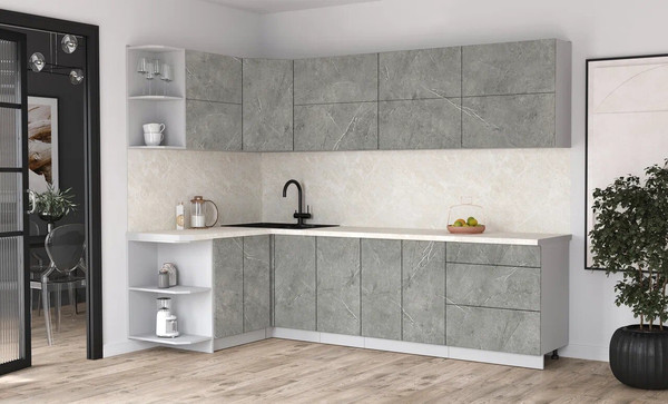 Изображение товара Кухонный гарнитур Интерлиния Мила Матте 1.5x2.8 А (керамика/керамика/опал светлый)