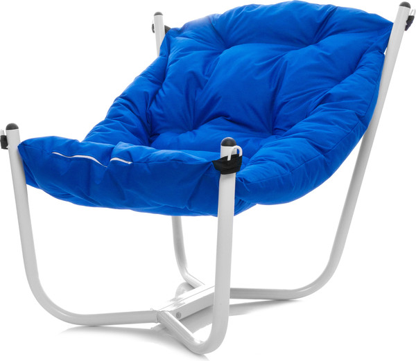 Изображение товара Комплект кресел садовых M-Group Чил / 29360110 (2шт, белый/синяя подушка)