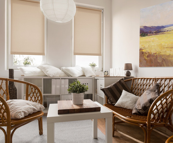 Изображение товара Рулонная штора Delfa Сантайм Уни СРШ-01 МЭД130 (68x215, песок)