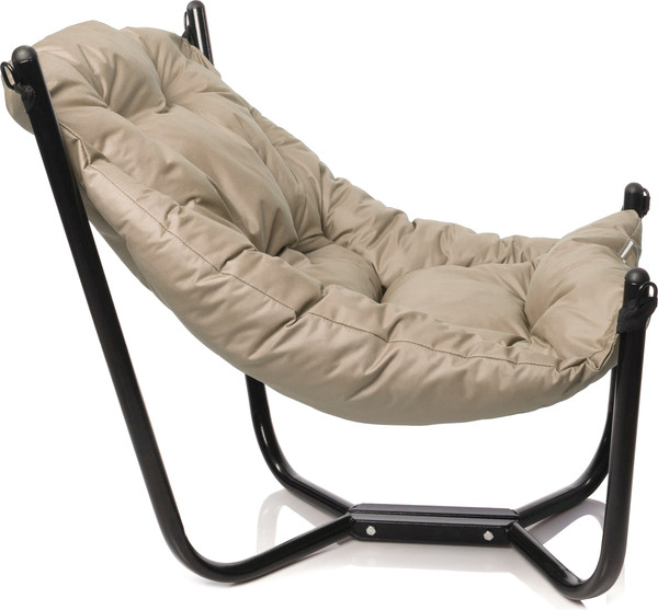 Изображение товара Комплект кресел садовых M-Group Чил / 29360401 (2шт, черный/бежевая подушка)