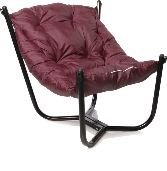 Изображение товара Комплект кресел садовых M-Group Чил / 29360402 (2шт, черный/бордовая подушка)