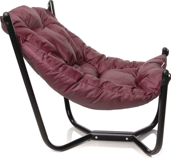 Изображение товара Комплект кресел садовых M-Group Чил / 29360402 (2шт, черный/бордовая подушка)