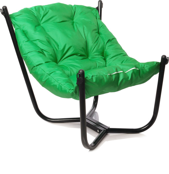 Изображение товара Комплект кресел садовых M-Group Чил / 29360404 (2шт, черный/зеленая подушка)