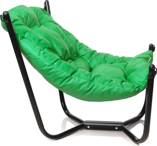 Изображение товара Комплект кресел садовых M-Group Чил / 29360404 (2шт, черный/зеленая подушка)