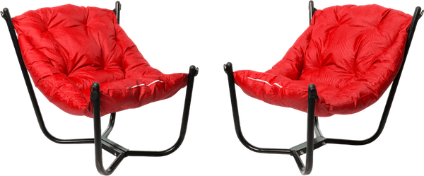 Изображение товара Комплект кресел садовых M-Group Чил / 29360406 (2шт, черный/красная подушка)