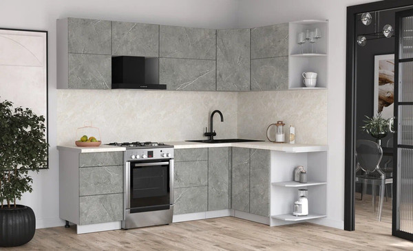 Изображение товара Кухонный гарнитур Интерлиния Мила Матте 1.5x2.5 Б (керамика/керамика/опал светлый)