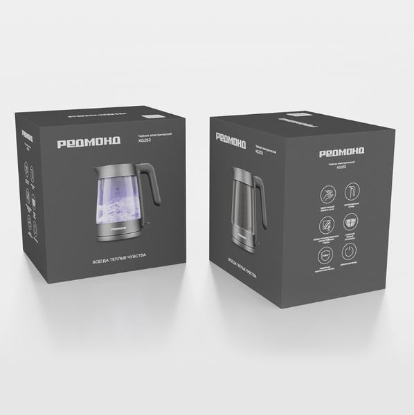 Изображение товара Электрочайник Redmond KG252 (стекло/серый)