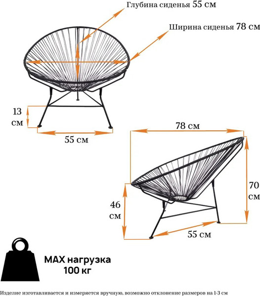 Изображение товара Кресло садовое M-Group Ракушка / 12230400 (черный)
