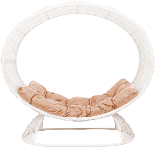Изображение товара Кресло садовое M-Group Венера на подставке / 11770101 (белый/бежевая подушка)