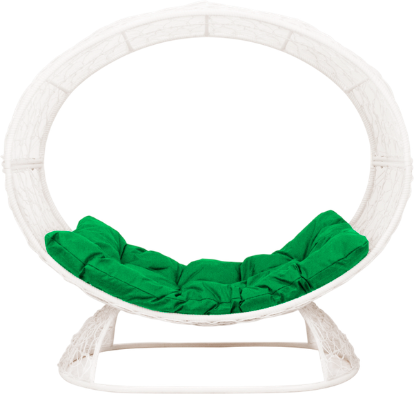 Изображение товара Кресло садовое M-Group Венера на подставке / 11770104 (белый/зеленая подушка)