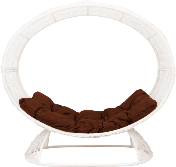 Изображение товара Кресло садовое M-Group Венера на подставке / 11770105 (белый/коричневая подушка)