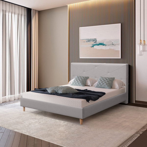 Изображение товара Двуспальная кровать Аквилон Ромео 16 М (велюр грей)