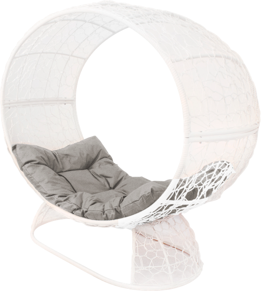 Изображение товара Кресло садовое M-Group Венера на подставке / 11770109 (белый/серая подушка)