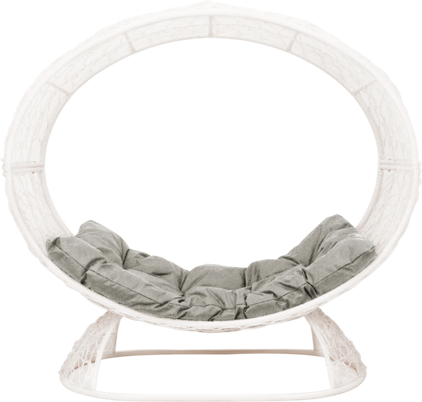 Изображение товара Кресло садовое M-Group Венера на подставке / 11770109 (белый/серая подушка)