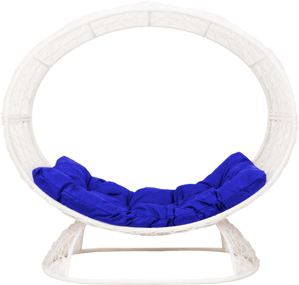 Изображение товара Кресло садовое M-Group Венера на подставке / 11770110 (белый/синяя подушка)