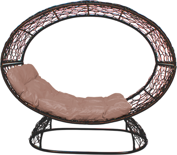 Изображение товара Кресло садовое M-Group Венера на подставке / 11770201 (коричневый/бежевая подушка)