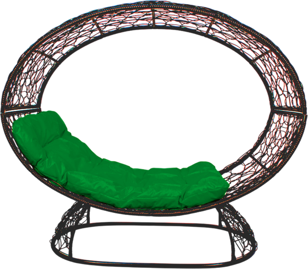 Изображение товара Кресло садовое M-Group Венера на подставке / 11770204 (коричневый/зеленая подушка)