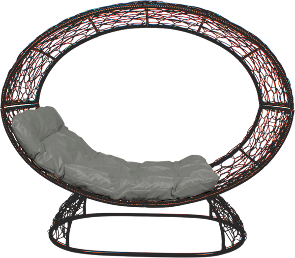 Изображение товара Кресло садовое M-Group Венера на подставке / 11770209 (коричневый/серая подушка)