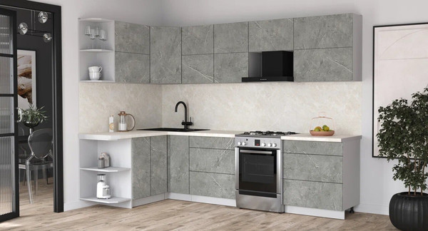 Изображение товара Кухонный гарнитур Интерлиния Мила Матте 1.5x2.9 Б (керамика/керамика/опал светлый)