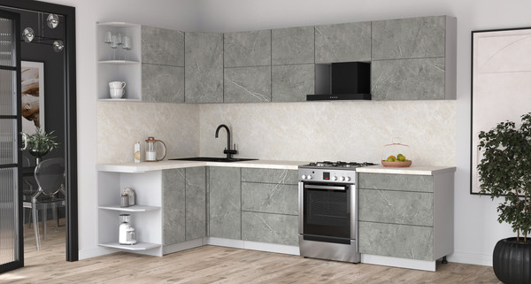 Изображение товара Кухонный гарнитур Интерлиния Мила Матте 1.5x3.0 Б (керамика/керамика/опал светлый)