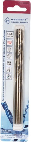 Изображение товара Сверло Hagwert Power-Cobalt 13.0х151мм Р6М5К5 / 568130