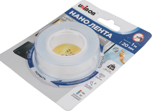 Изображение товара Скотч Unibob 20мм 1м / 97246 (кристально-прозрачная)