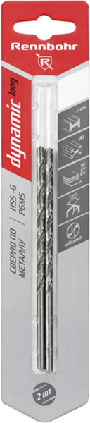 Изображение товара Набор сверл Rennbohr 3.2х106мм Dinamic-Long Р9М3 / 669032 (2шт)