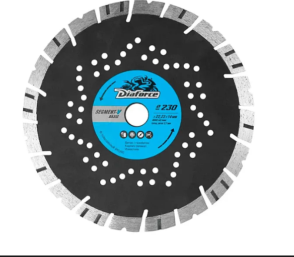 Изображение товара Отрезной диск алмазный Diaforce V-Cutter Hard 230x22.23x14x2.7мм / 505230VH