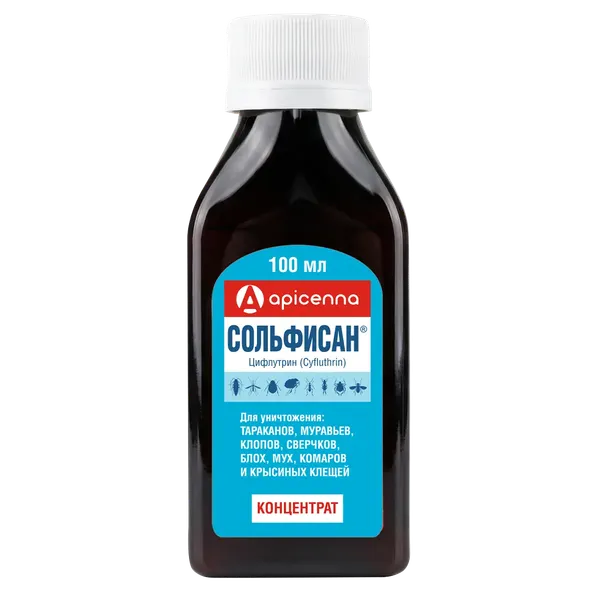 Изображение товара Концентрат от насекомых Apicenna Сольфисан бытовой (100мл)